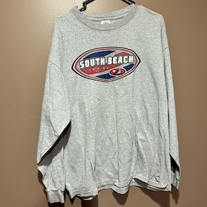 Vintage 90s South Beach Florida Gray Long sleeve tshirt